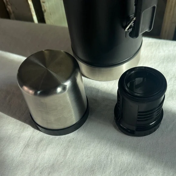 Stanley Matte Black Thermos with Silver Accents - Picture 3 of 7